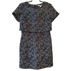 Forever 21 Womens Tweed Business Ready Dress Size M Black White Short Sleeve